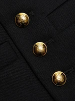 Patti Wool Button-Front Crop Jacket