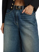 Alona Raw-Edge Denim Culottes