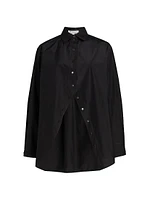 Silk-Cotton Button-Front Shirt