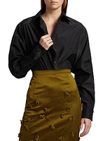 Silk-Cotton Button-Front Shirt