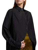 Silk-Cotton Button-Front Shirt