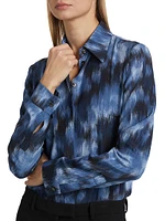 Hansen Floral Silk Button-Front Shirt