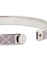 T Monogram Goldtone & Enamel Hinged Bangle