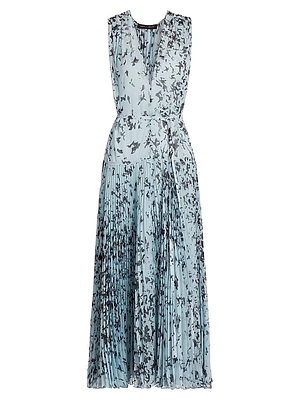 Pat Printed Crinkle Chiffon Midi-Dress