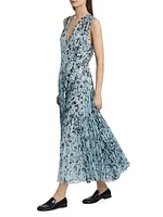 Pat Printed Crinkle Chiffon Midi-Dress
