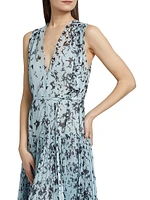 Pat Printed Crinkle Chiffon Midi-Dress