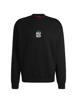 Sweatshirt with Stacked Smoke Logo Prints