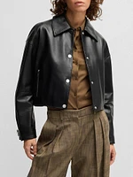 Leather Jacket with Covered Press Studs