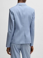 Slim-Fit Blazer Checked Wool