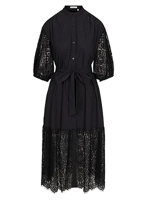 Idun Lace-Trim Shirtdress