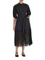 Idun Lace-Trim Shirtdress