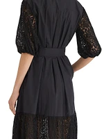 Idun Lace-Trim Shirtdress