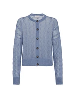 Mohair and Wool Cable Knit Cardigan