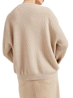 Alpaca and Cotton English Rib Sweater