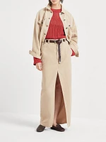 Garment Dyed Cotton and Linen Cover Four Pocket Jacket with Monili