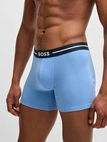 Three-Pack of Boxer Briefs with Logo Stripe Waistbands