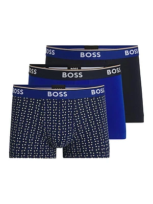 Three-Pack of Logo-Waistband Trunks Stretch Cotton