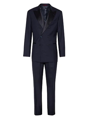 Tuxedo with One and a Half Breasted Jacket Double Pleated Trousers