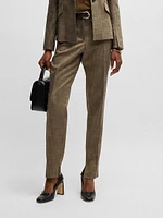 Relaxed-Fit Trousers Melange Stretch Sharkskin Fabric