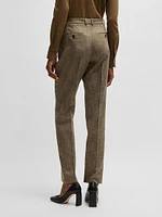 Relaxed-Fit Trousers Melange Stretch Sharkskin Fabric
