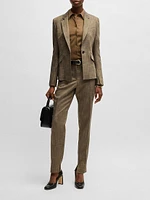 Relaxed-Fit Trousers Melange Stretch Sharkskin Fabric