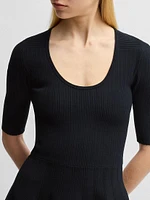 Knitted Dress Ottoman-Structured Stretch Fabric