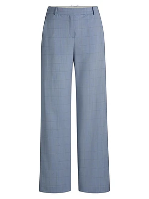 Regular-Fit Trousers Checked Wool