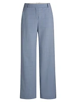 Regular-Fit Trousers Checked Wool