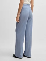Regular-Fit Trousers Checked Wool
