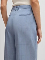 Regular-Fit Trousers Checked Wool