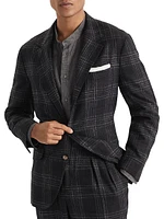 Wool, Silk and Linen Tartan Deconstructed Cavallo Blazer