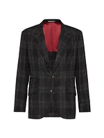Wool, Silk and Linen Tartan Deconstructed Cavallo Blazer
