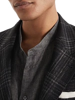 Wool, Silk and Linen Tartan Deconstructed Cavallo Blazer
