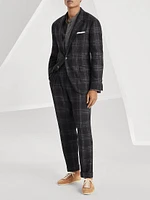 Wool, Silk and Linen Tartan Deconstructed Cavallo Blazer