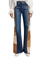 Patchwork Flare Jeans