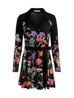 Millicent Floral Tie-Waist Fit & Flare Minidress