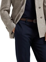 Cotton and Virgin Wool Gabardine Italian Fit Trousers