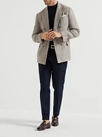 Cotton and Virgin Wool Gabardine Italian Fit Trousers