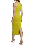 Celaena Rib-Knit Halter Midi-Dress