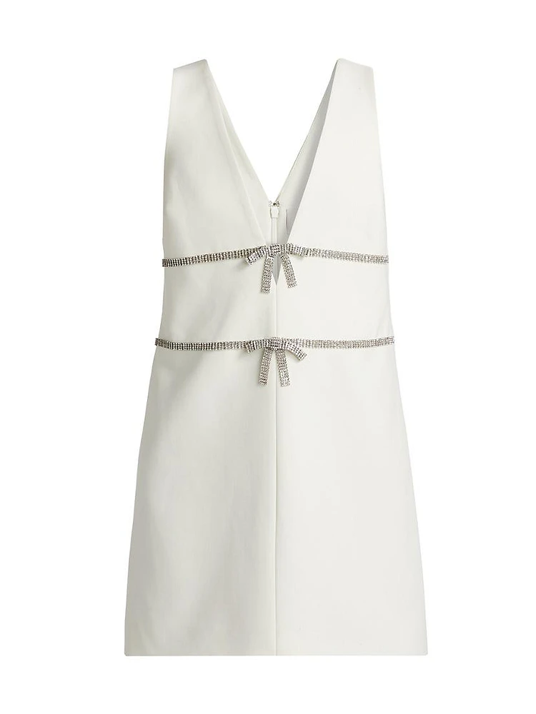 Chani Crystal Bow Embellished Shift Minidress