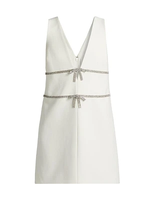 Chani Crystal Bow Embellished Shift Minidress