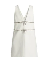 Chani Crystal Bow Embellished Shift Minidress