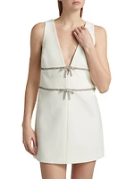 Chani Crystal Bow Embellished Shift Minidress