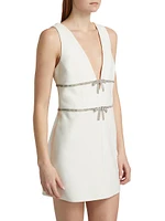 Chani Crystal Bow Embellished Shift Minidress