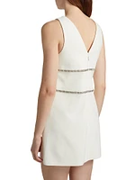 Chani Crystal Bow Embellished Shift Minidress