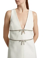 Chani Crystal Bow Embellished Shift Minidress