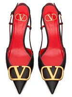 VLogo Signature Calfskin 80MM Slingback Pumps