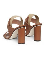 Leather 85MM Block Heel Sandals