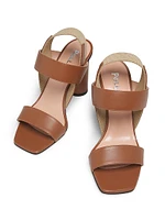 Leather 85MM Block Heel Sandals