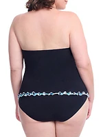 Plus Bachata Ruffled Trim Halterneck Tankini